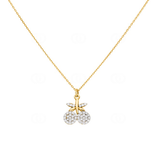 Collier 750/18 K Gelbgold mit Zirkonia - 16753