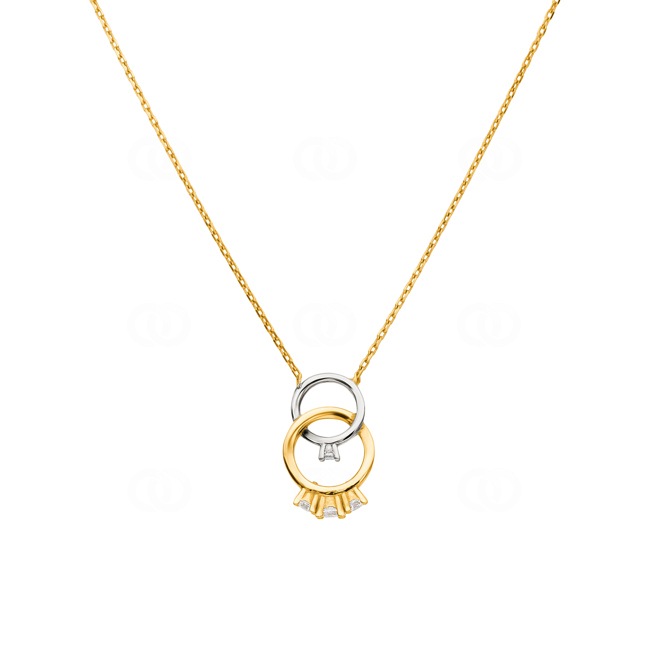 Collier or jaune 750/18 ct avec zircones - 16754