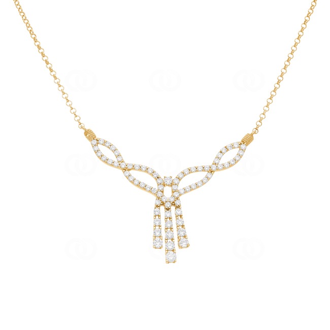 Collier or jaune 750/18 ct avec zircones - SZ0523-01