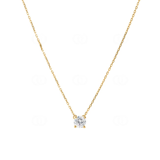 Necklace 750/18 K Yellow Gold with Cubic Zirconia Ø 5mm - 3.3063.Z0-42