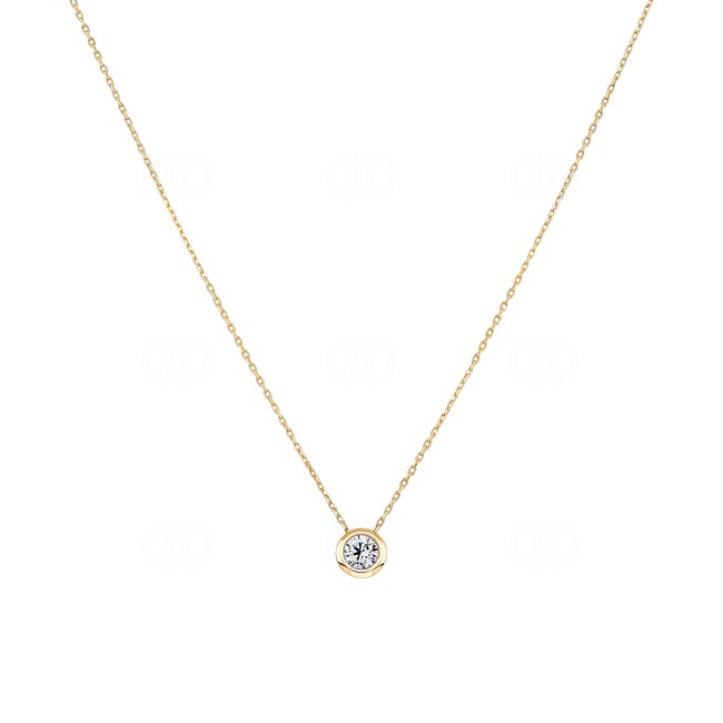 Necklace 750/18 K Yellow Gold with Cubic Zirconia Ø 6mm - 3.3031.Z0-42