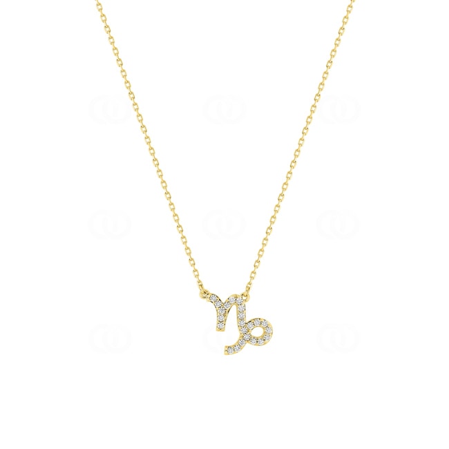 Collier 750/18 K Gelbgold Sternzeichen Steinbock mit Zirkonia Collier 750/18 K Gelbgold Sternzeichen Steinbock mit Zirkonia - 3.7490.Z0