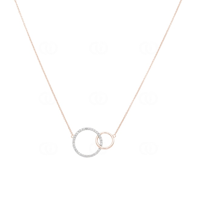 Collier 750/18 K Roségold mit Diamanten 0.16 ct H/Si - KE-73288-RG
