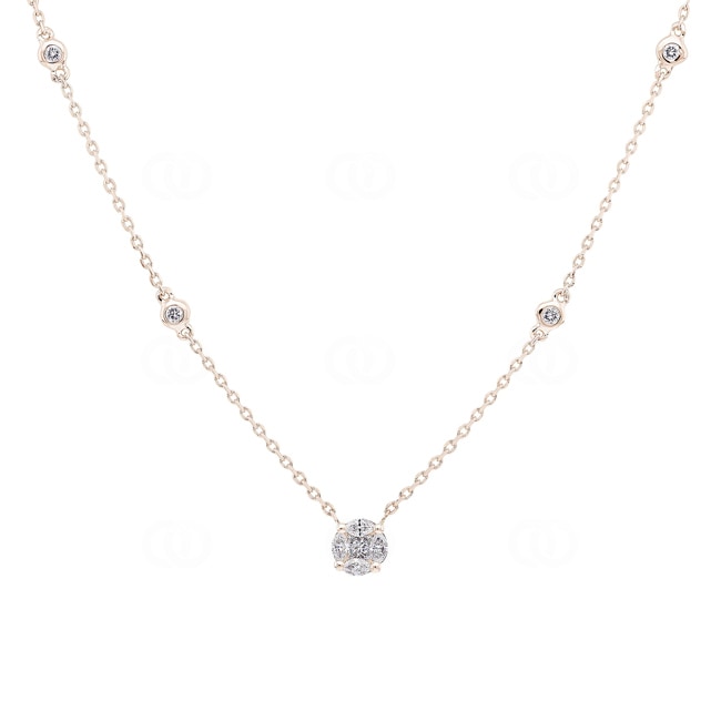 Collier 750/18 K Roségold mit Diamanten 0.39 ct H/si - KE-00753-RG