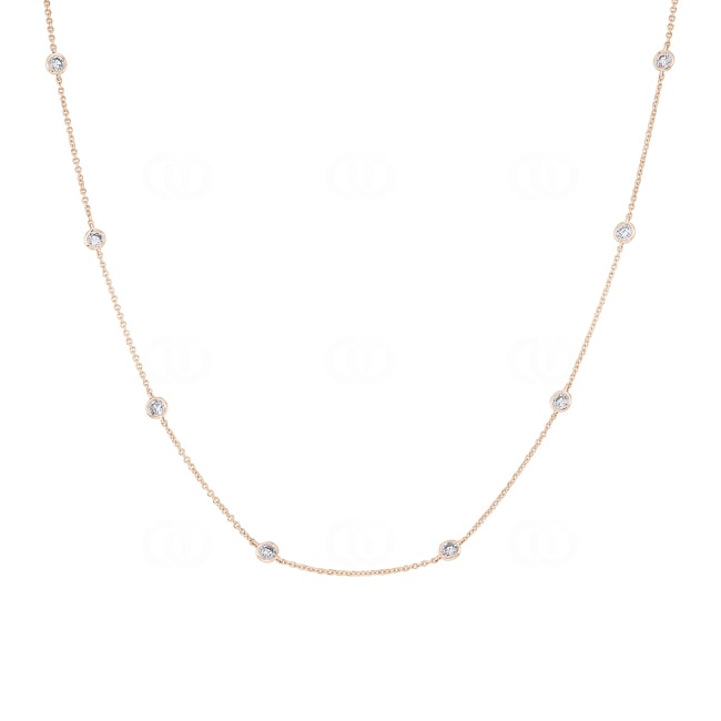 Collier or rosé 750/18 ct avec diamants 0.50 ct H/si - CO-47454-RG