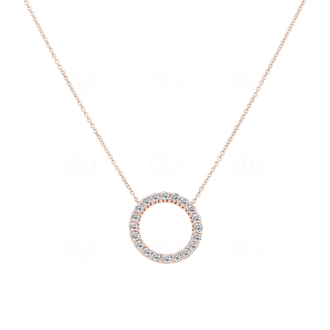 Necklace 750/18 K Rose Gold with Diamonds 0.50 ct H/si - AN-69180-RG