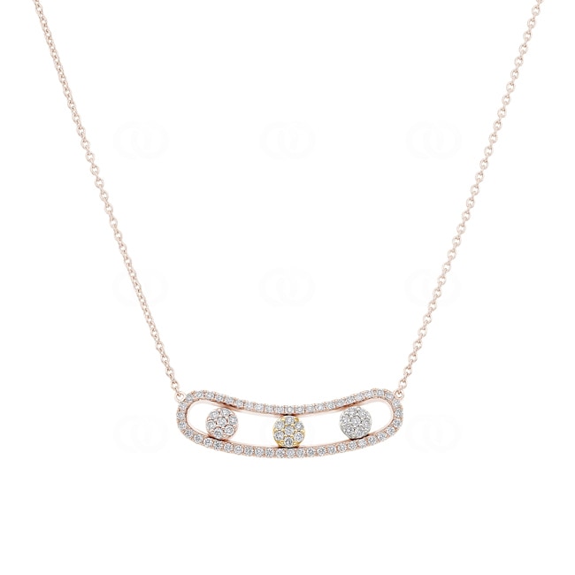 Collier or rosé 750/18 ct avec diamants 0.61 ct H/si - KE-12443-RG