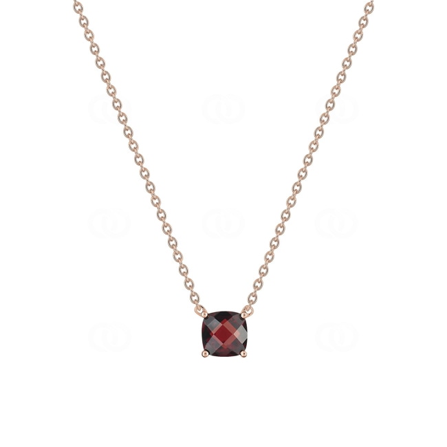 Collier or rosé 750/18 ct avec grenat coussin Collier or rosé 750/18 ct avec grenat coussin - J30001.G4