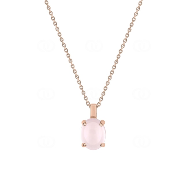 Collier 750/18 K Roségold mit Rosenquarz - J30005.Y4