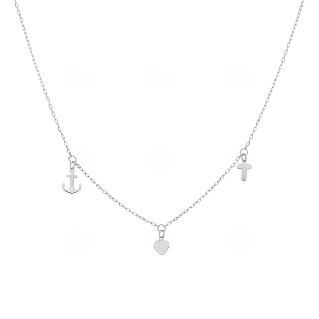 Collier or gris 750/18 ct Foi Amour Espoir - 778561WG