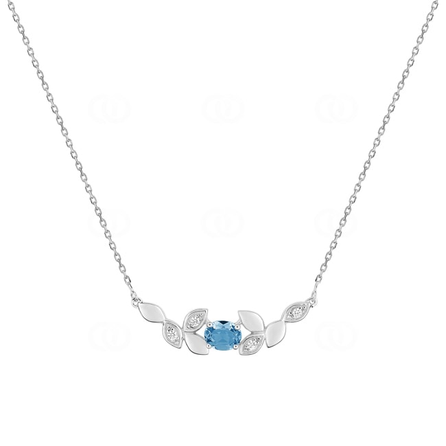 Collier 750/18 K Weissgold mit Blautopas und Zirkonia - 58A734GTZ-42