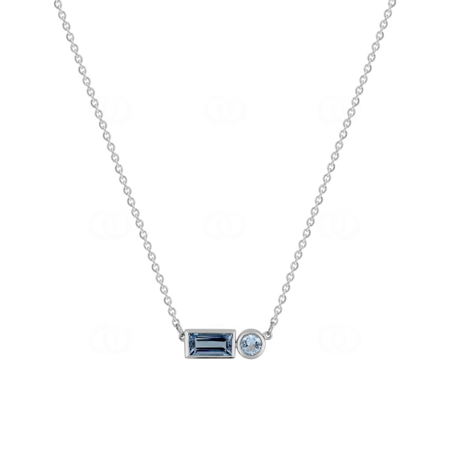 Collier or gris 750/18 ct avec topazes bleues London & Sky Blue - J30009.T1-42