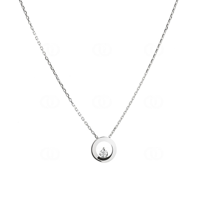 Collier or gris 750/18 ct avec diamant 0.015ct. H/p1 - QD535GB4-42