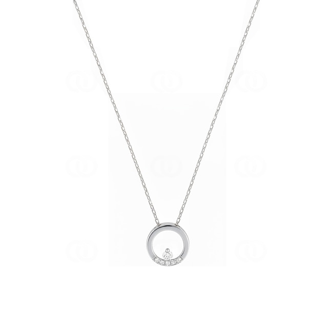 Collier or gris 750/18 K avec diamants 0.06ct. H/p1 - RR557GB4