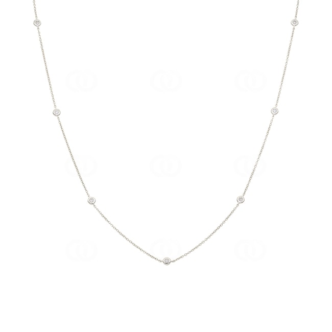 Collier or gris 750/18 ct avec diamants 0.08 ct H/si - AR-74417-WG