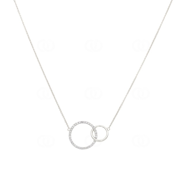Collier or gris 750/18 ct avec diamants 0.16 ct H/si - KE-73288-WG