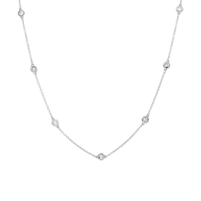 Necklace 750/18 K White Gold with Diamonds 0.28ct H/si - CBR202345