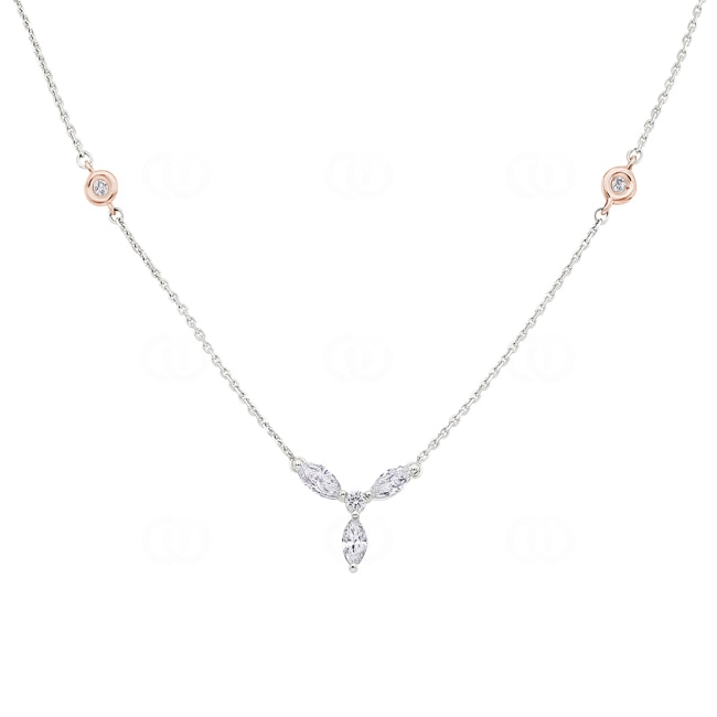 Necklace 750/18 K White Gold with Diamonds 0.36 ct H/si - KE-027893-WG