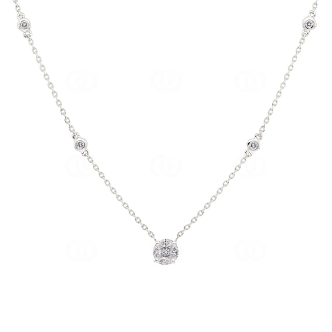 Collier 750/18 K Weissgold mit Diamanten 0.39 ct H/si - KE-00753-WG