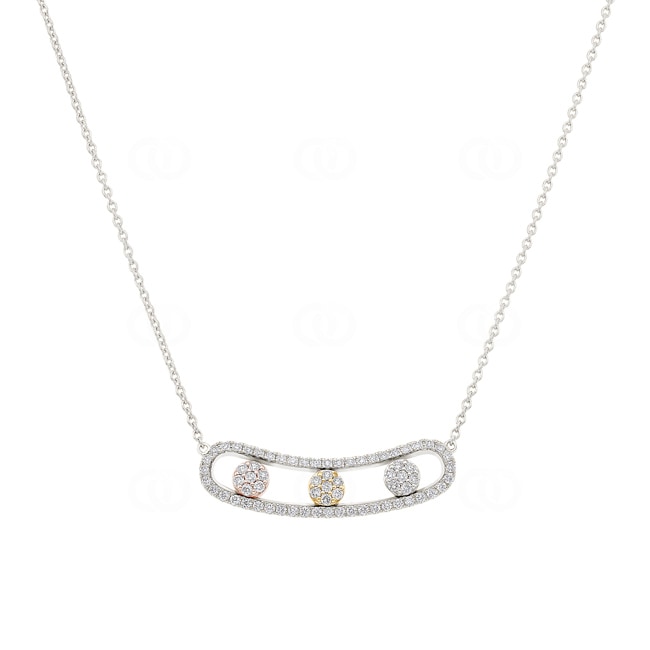 Collier or gris 750/18 ct avec diamants 0.61 ct H/si - KE-12443-WG