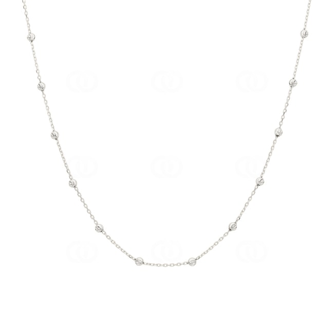 Necklace 750/18 K White Gold with Spheres 2.5mm, 45cm - CGO210545