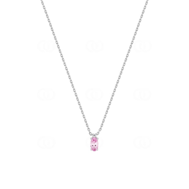 Collier 750/18 K Weissgold mit pinkem Saphir & Diamant 0.01 ct - 3.7407.D1