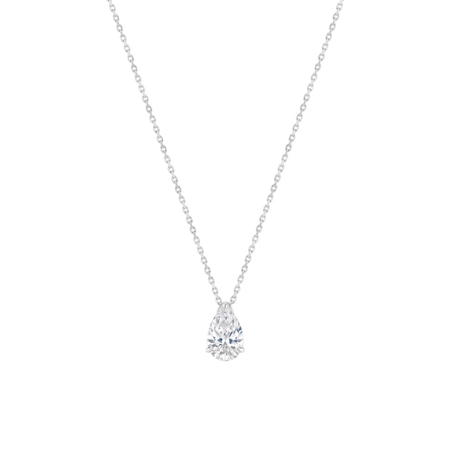 Necklace 750/18 K White Gold with Pear Cut Lab Grown Diamond 1.00 ct - DS3014.21