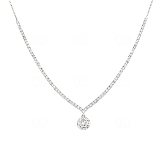 Collier 750/18 K Weissgold mit Zirkonia - VALNB0348-W-FCZ