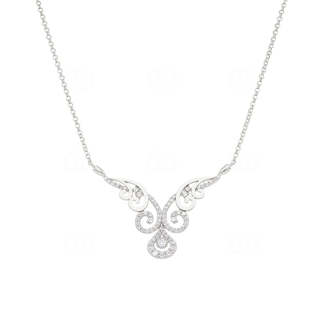Collier or gris 750/18 ct avec zircones - SZ0542-01