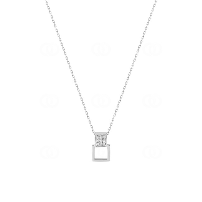Collier 750/18 K Weissgold mit Zirkonia - 3.489.Z1-42