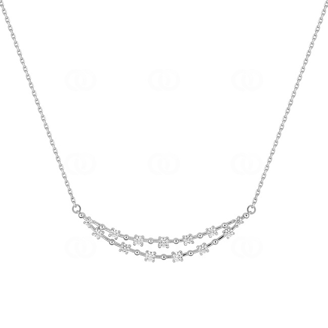 Collier or gris 750/18 ct avec zircones - 3.7119.Z1