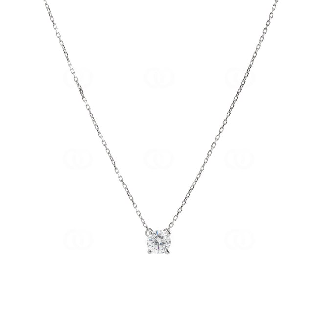 Necklace 750/18 K White Gold with Cubic Zirconia Ø 5mm - 3.3063.Z1-42