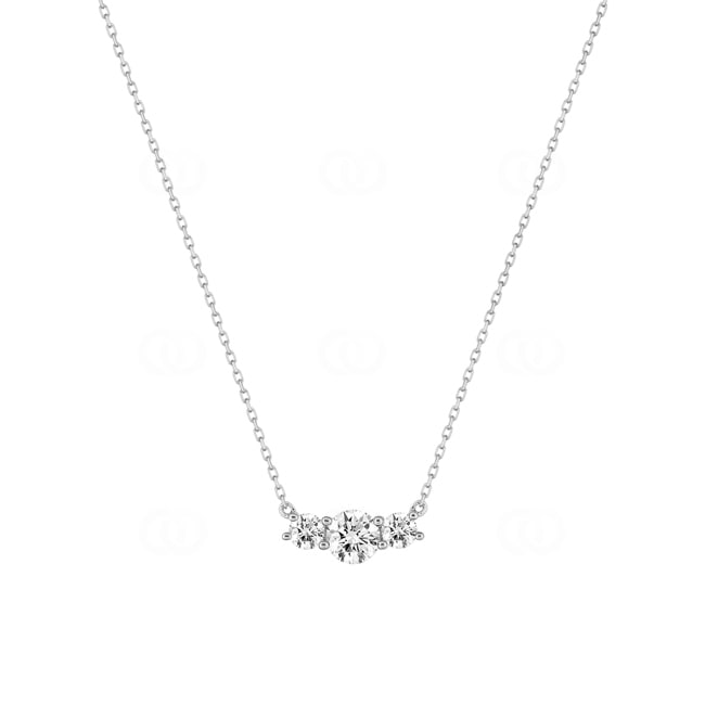 Collier 750/18 K Weissgold mit Zirkonia Trilogie - 3.7018.Z1-42