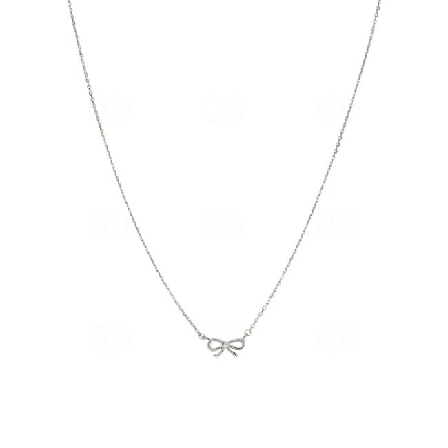 Collier argent 925 rhodié Nœud 38cm - 301111C