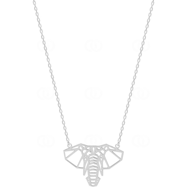 Necklace 925 Silver rhodium-plated 42cm, Elephant - 332246