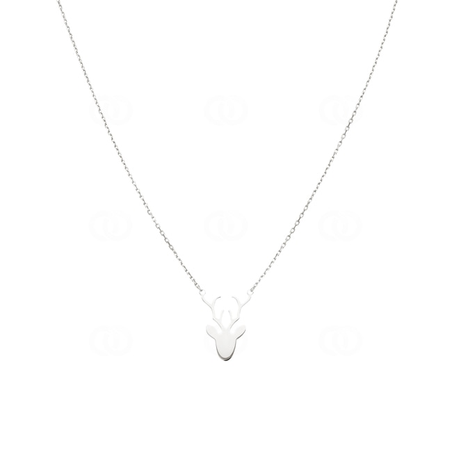 Necklace 925 Silver rhodium-plated 42cm, Deer - 332264
