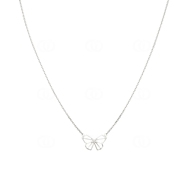 Necklace 925 Silver rhodium-plated 42cm, Butterfly - 332249
