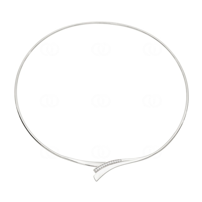 Collier 925 Silber rhodiniert mit Zirkonia 42cm - ASCF10Z41