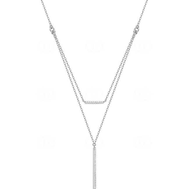 Necklace 925 Silver rhodium-plated with Cubic Zirconia 43cm - ACA136Z40