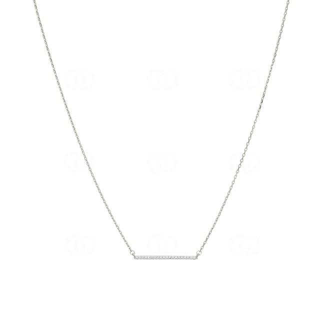 Necklace 925 Silver rhodium-plated with Cubic Zirconia 43cm - ACA137Z40