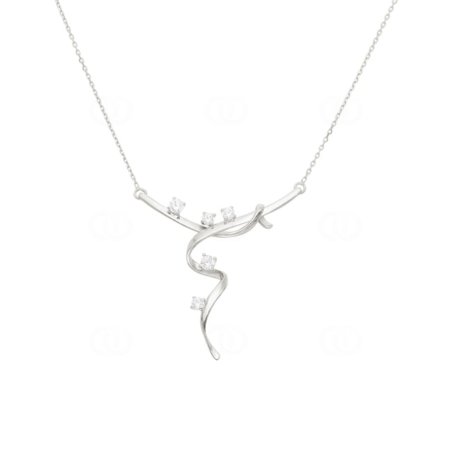 Necklace 925 Silver rhodium-plated with Cubic Zirconia 43cm - ASCR56Z40