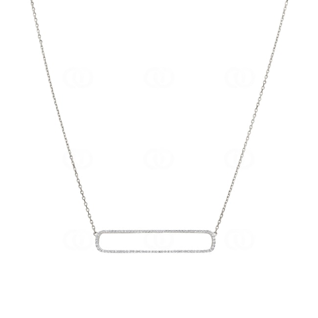 Collier 925 Silber rhodiniert mit Zirkonia 43cm - S10.55104