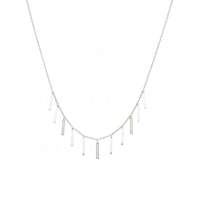Collier 925 Silber rhodiniert mit Zirkonia 43cm - S10.55119