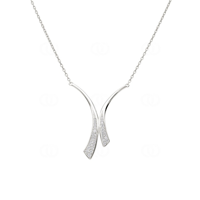 Collier 925 Silber rhodiniert mit Zirkonia pavé 43cm - 332282.1