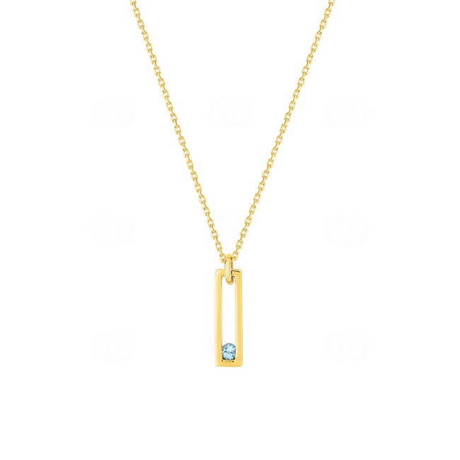 Collier mit Anhänger 375/9 K Gelbgold mit Blautopas - 397185.T0