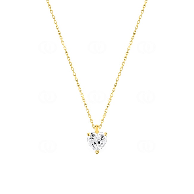 Collier or jaune 375/9 ct avec zircones cœurs - 59SW81JZ