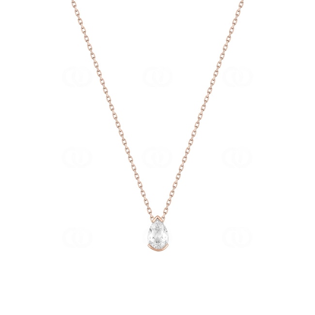 Collier or rosé 375/9 ct avec zircone poire 6.0mm - S12.55110