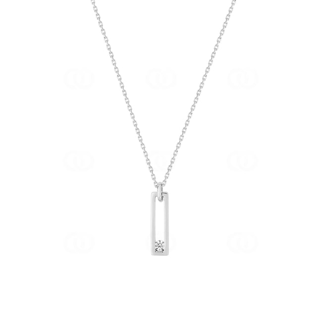 Collier mit Anhänger 375/9 K Weissgold mit Zirkonia - 397185.Z1