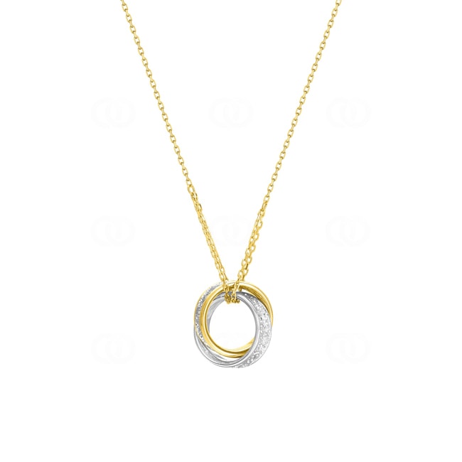 Necklace with Pendant 750/18 K Yellow and White Gold 42cm - 7815G-42