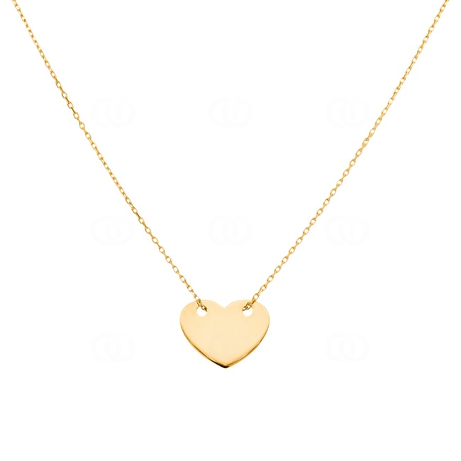 Collier mit Anhänger 750/18 K Gelbgold Herz 42cm - 7686-42